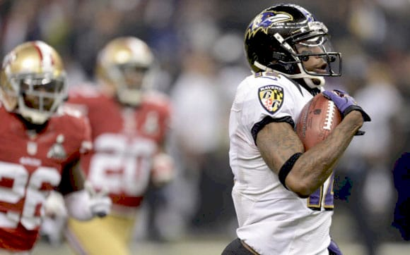 Baltimore Ravens celebrating their Super Bowl XLVII victory