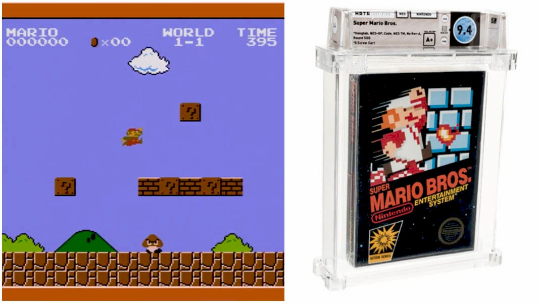 Зображення оригінальної упаковки Super Mario Bros 1985 року