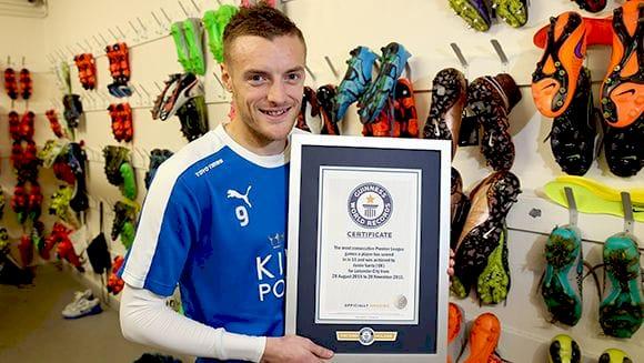 Джеймі Варді отримав сертифікат Guinness World Records за рекордний голів у Прем’єр-лізі