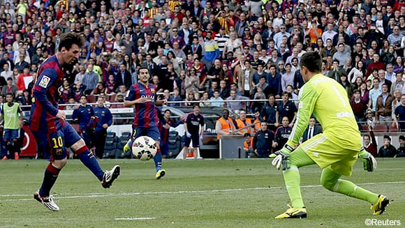 Ліонель Мессі святкує 400 голів за Барселону