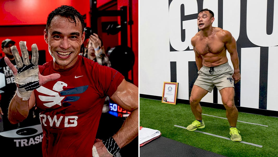 Майор Томмі Ву під час виконання бурпі