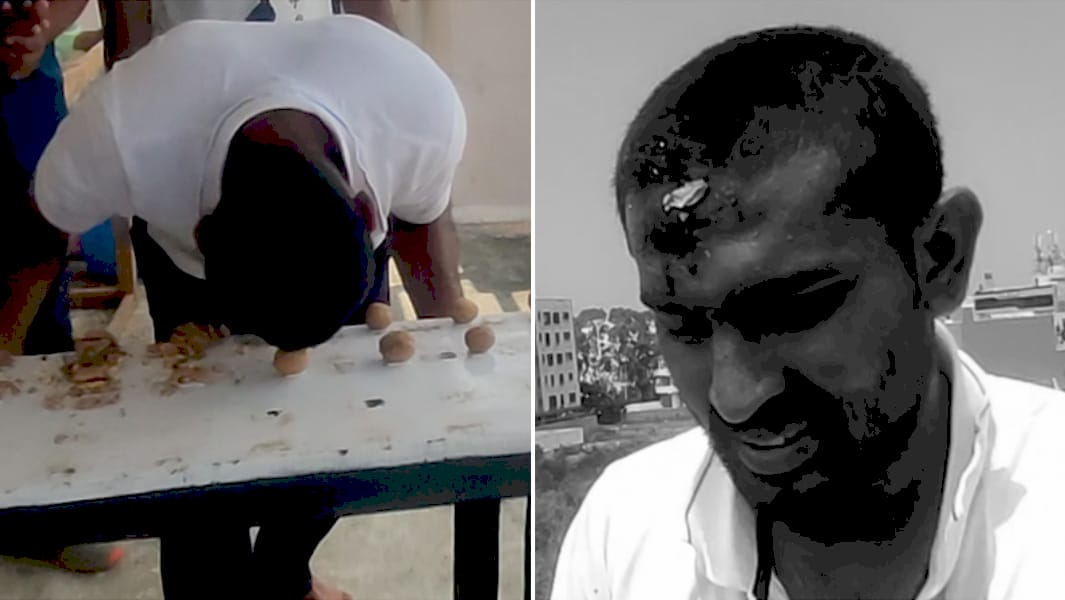 Навін Кумар розбиває волоські горіхи головою