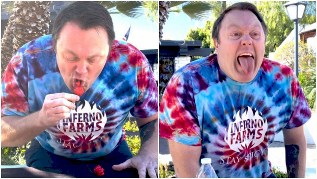 Грегорі Фостер під час спроби вживання перців Кароліна Ріпер