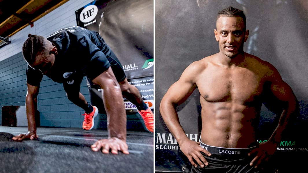 Хабтаму Франке під час виконання бурпі