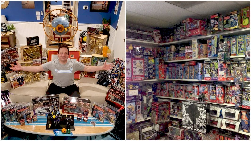 Майк Кай з його колекцією Transformers